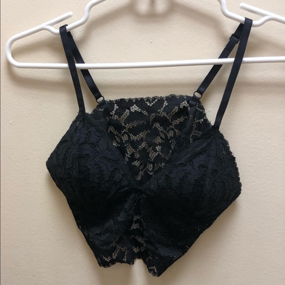 Black lace bralette/crop top